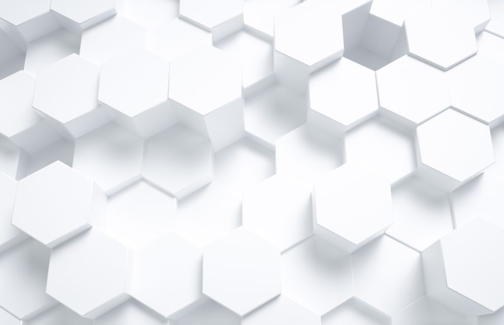 white hexagon shapes